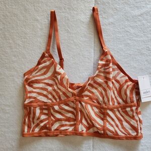 Auden Women's Orange Zebra Print Bralette Size Medium